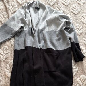 Gray and Black Colorblock Cardigan
